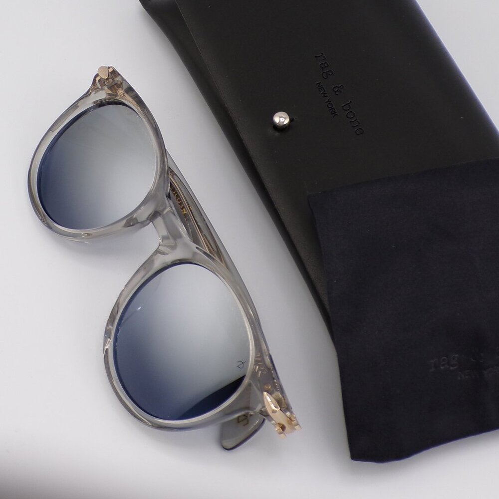 Rag and Bone Gradient Mirror Crystal Grey Gold Dagger Metal Accent Shades 5012S